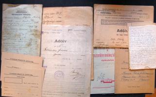 cca 1930-1950 12 db adóív, adókönyv, törlesztési könyv