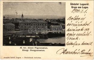 1900 Lugos, Lugoj; M. kir. állami főgimnázium. Auspitz Adolf kiadása / grammar school (EK)
