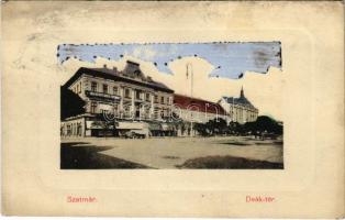 1915 Szatmárnémeti, Szatmár, Satu Mare; Deák tér, Adriai Biztosító Társulat Főügynöksége. Lővy kiadása / square, insurance company (fl)