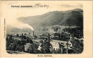 1909 Zalatna, Zlatna; M. kir. kohótelep. Folberth Vilmos kiadása / iron factory, ironworks, smelter