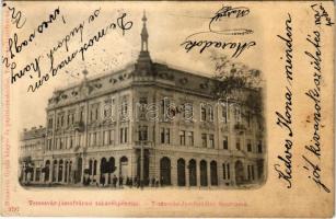 1899 (Vorläufer) Temesvár, Timisoara; Józsefvárosi takarékpénztár. Moravetz Gyula kiadása / Josefstädter Sparcassa / savings bank in Iosefin (fl)