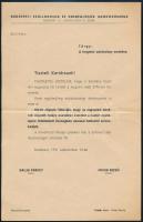 1941 Budapesti Szállodások és Vendéglősök adóközösségének fejléces levele és borítéka forgalmi adóátalány emelés tárgyában