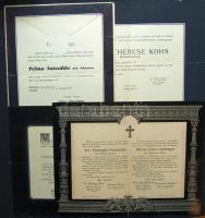 1901-1940 4 db klf halotti értesítő / 4 death-reports