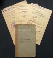 1943 Vasútépítő katona katonakönyve + 3 leszerelési jegye