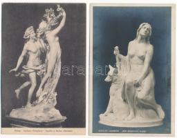 50 db RÉGI képeslap művészeti alkotásokkal / 50 pre-1945 postcards with artistic works