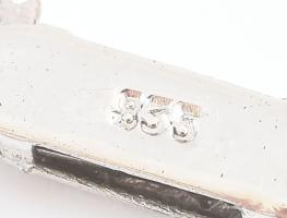 Ezüst (Ag) kapcsos igazgyöngy nyaklánc, jelzett, h: 90 cm