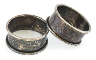 2 db alpakka szalvétagyűrű, d: 4,5 cm