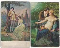 20 db RÉGI romantikus képeslap vegyes minőségben / 20 pre-1945 romantic postcards in mixed quality