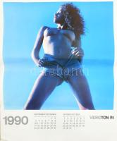 1988 Videoton erotikus falinaptár 6 lapos. 60x48 cm