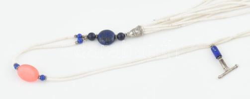 Nyaklánc, vegyes ásványos, h: 65 cm