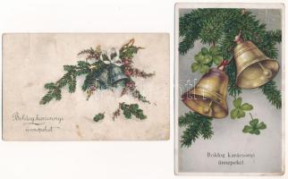 14 db RÉGI karácsonyi üdvözlő motívum képeslap vegyes minőségben / 14 pre-1945 Christmas greeting mo...