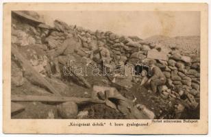 Kézigránát dobók. 4. honvéd gyalogezred. Herbst műnyomása / WWI Austro-Hungarian K.u.K. military, 4th Infantry Regiment, hand grenade throwers (EK)