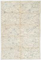 cca 1914 Békéscsaba és környékének katonai térképe, 1:200 000, K.u.k. Militägeographisches Institut, vászontérkép, 57×40 cm