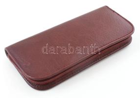 Montblanc bordó töltőtoll cca 1960. Megkímélt állapotban, hozzá bőr tolltartó 15,5 cm