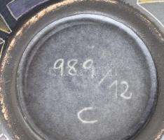 Retró kerámia váza és tálka, jelzett, minimális mázlepattanás, kis kopásokkal, m: 12 cm, 11x11 cm