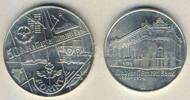 1974. 50Ft Ag + 100Ft Ag "50 éves az MNB" T:BU
