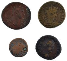 4db rossz állapotú római, görög bronzpénz, közte Domitianus T:3 ütésnyom 4pcs of Roman, Greek bronze coins, with Domitian C:F ding