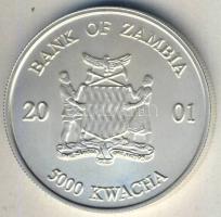 Zambia 2001. 500K Ag "Afrikai vadvilág-elefánt" T:BU