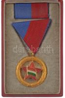 1949. "Magyar Népköztársasági Sportérdemérem arany fokozata" aranyozott, zománcozott bronz kitüntetés mellszalaggal, szalagsávon, eredeti tokokban T:1 NMK 506.