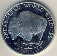 Cook-szigetek 1990. 50$ Ag "Veszélyeztetett állatvilág-bölény" T:PP Csak 25.000db!