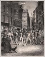 Eugene Levasseur (?-?): 1830. július. 27. (francia júliusi forradalom). Litográfia, papír, jelzett a...