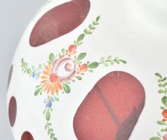 VEB Volkseigener Betrieb (Állami Vállalat) Kunstglas: Asztali lámpa, üveg, kézzel festett, működik, ...