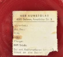 VEB Volkseigener Betrieb (Állami Vállalat) Kunstglas: Asztali lámpa, üveg, kézzel festett, működik, ...