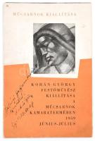 Kohán György (1910-1966) Kossuth-díjas festőművész aláírása prospektuson