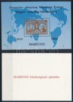1989 Magyar-amerikai küldöncposta emlékív + elnökségi ajándék