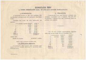 Budapest 1954. "Ötödik Békekölcsön" nyereménykölcsön kötvény 100Ft-ról, szárazpecséttel + ...