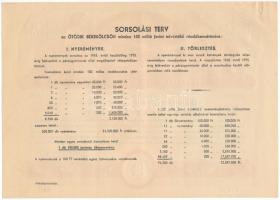 Budapest 1954. "Ötödik Békekölcsön" nyereménykölcsön kötvény 100Ft-ról, szárazpecséttel + ...