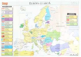 1994 Európa új arca, HVG térkép, 75x53 cm