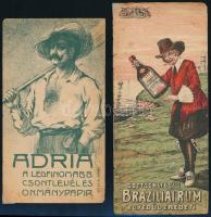 Brazíliai rum, Adria okmánypapír 2 db számolócédula vegyes állapotban