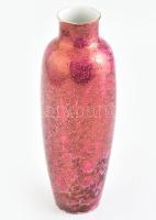 Hollóházi márvány mintás porcelán váza, jelzett, apró kopásnyomokkal, m: 25 cm