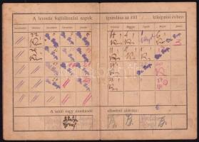 1934 Levente Igazolvány sok bejegyzéssel
