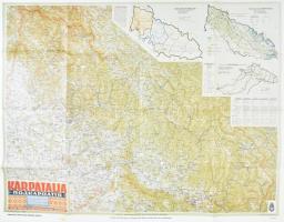 1993 Kárpátalja térképe a Magyarországhoz visszacsatolt területekkel, 1 : 200.000, reprint kiadás, 81x64 cm