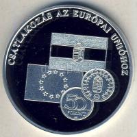 DN "A magyar pénz krónikája-Csatlakozás az Európai Unióhoz" Ag emlékérem, 20g T:PP Csak 20...