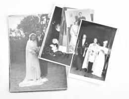 10 db vegyes, nagyrészt régi esküvői fotó, vegyes méretben és állapotban