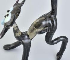 Murano fekete macska, kézzel készült üveg, hibátlan, m: 18 cm