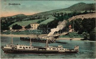 Berszászka, Bersasca, Drenkova, Drencova; MFTR Margit gőzös, Dunai kikötő / steamship, Danube port (EK)