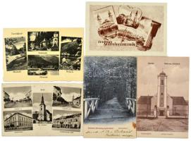 5 db RÉGI erdélyi város képeslap: Szamosújvár, Bikszád, Szatmárnémeti, Zsibó, Tusnád