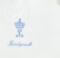 Oscar Schlegelmilch bonbonier, részeb kézzel festett, jelzett, kopásokkal, 13x8x7 cm