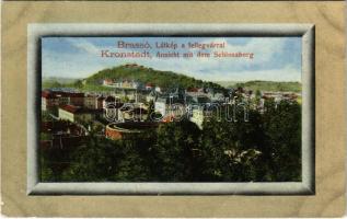 1911 Brassó, Kronstadt, Brasov; látkép a Fellegvárral. Benkő Ignác kiadása / Ansicht mit dem Schlossberg / general view (EB)