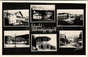Oláhszentgyörgy, Sangeorgiul Roman, Sangeorz-Bai; mozaiklap / multi-view postcard