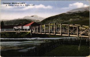 Borsa (Máramaros), Borsa folyó és híd. Berger Miksa utóda kiadása / bridge, riverside (EK)