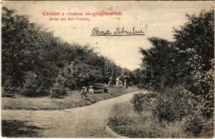 1907 Vízakna, Salzburg, Ocna Sibiului; sétány. Takács Jenő kiadása / park, promenade (EK)