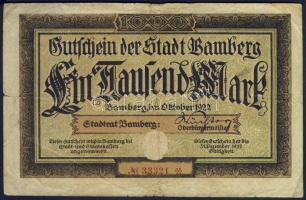 Német Birodalom/Weimari Köztársaság/Bamberg 1922.10. 1000M T:III