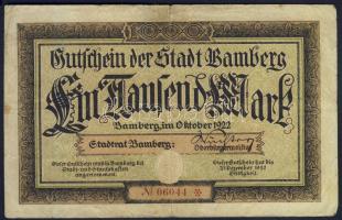 Német Birodalom/Weimari Köztársaság/Bamberg 1922.10. 1000M T:III