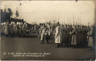 1913 S. Kgl. Hoheit der Prinzregent von Bayern schreitet die Ehrenkompagnie ab. Erinnerungskarte an die Einweihung des Völkerschlachtdenkmals am 18. Oktober 1913 / German military, Prince Regent of Bavaria (EK)