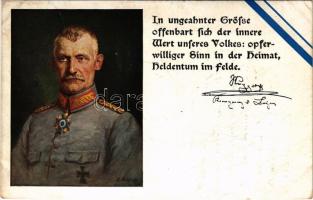 Kronprinz Rupprecht von Bayern / WWI German military art postcard, patriotic propaganda. Rupprecht, Crown Prince of Bavaria, German Army commander s: Hornert (EK)